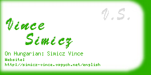 vince simicz business card